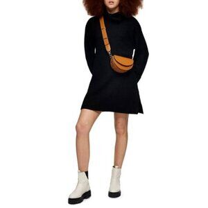 Topshop Black Long Sleeve Sweater Dress